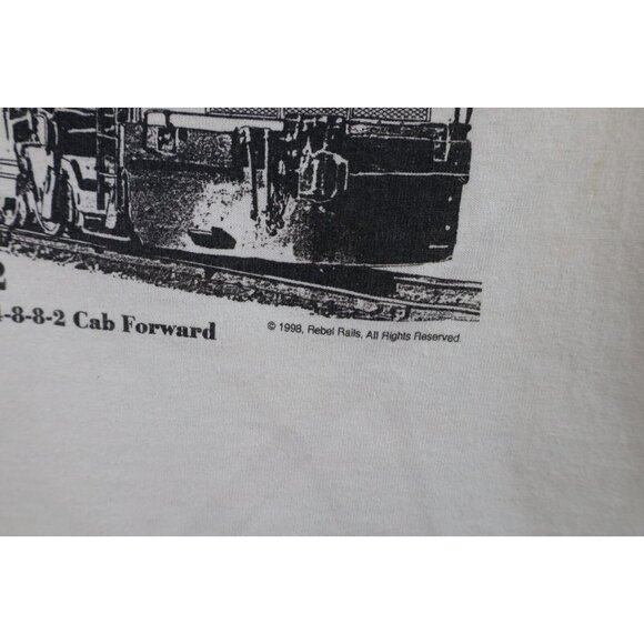 Vtg 90s Streetwear Mens Large Distressed Southern Pacific AC-12 Train T-Shirt - Picture 8 of 16